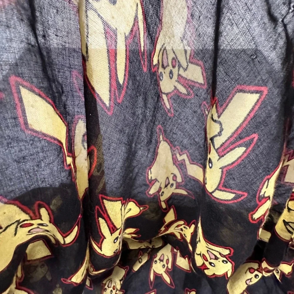 Pokemon Pikachu Scarf One Size Black Unisex Polyester Gauze Wrap 72x42